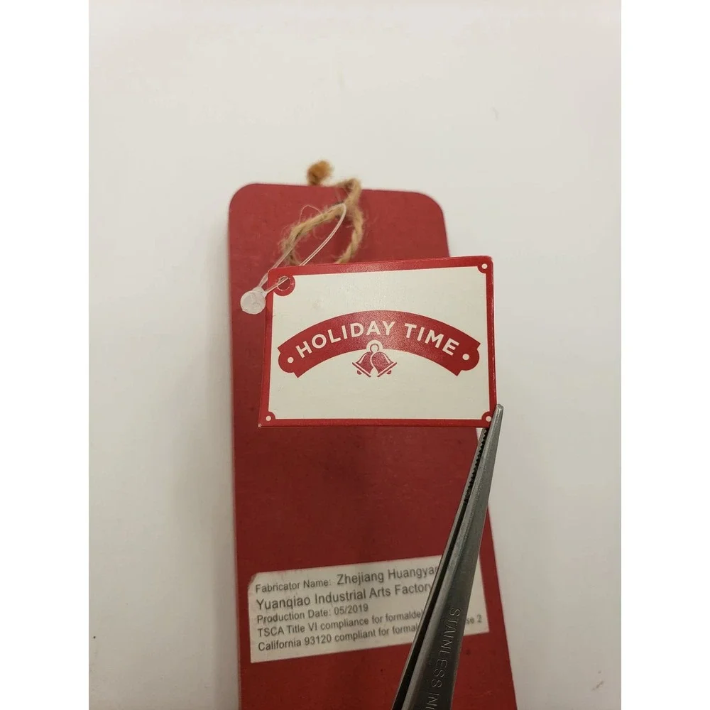 Holiday Time‎ Holly Jolly Red Wooden Christmas Hanging Sign Decor
